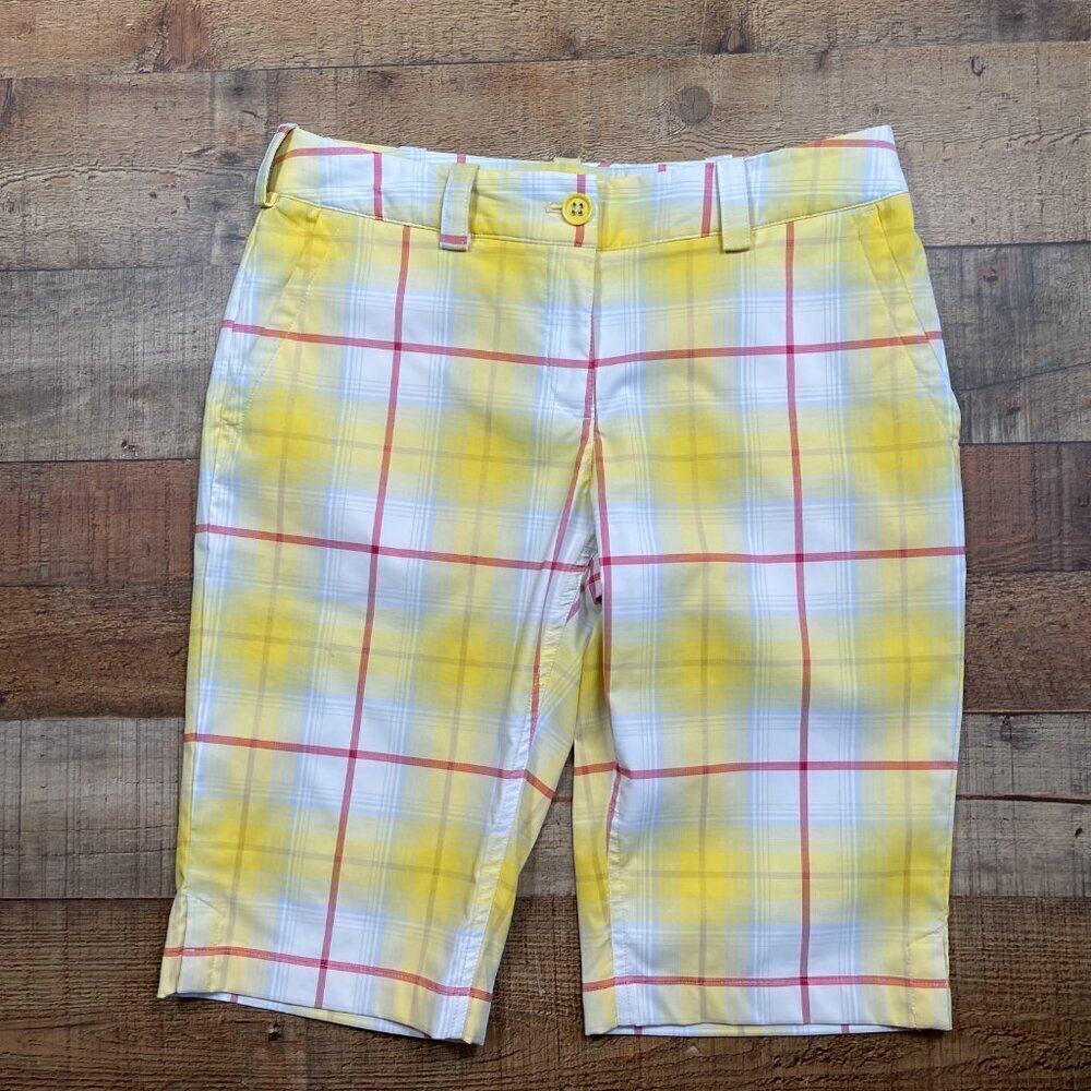 Women's Nike Drifit Yellow & White Golf Shorts size 6
